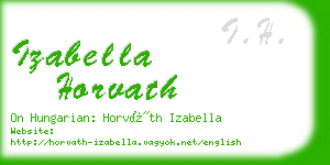 izabella horvath business card